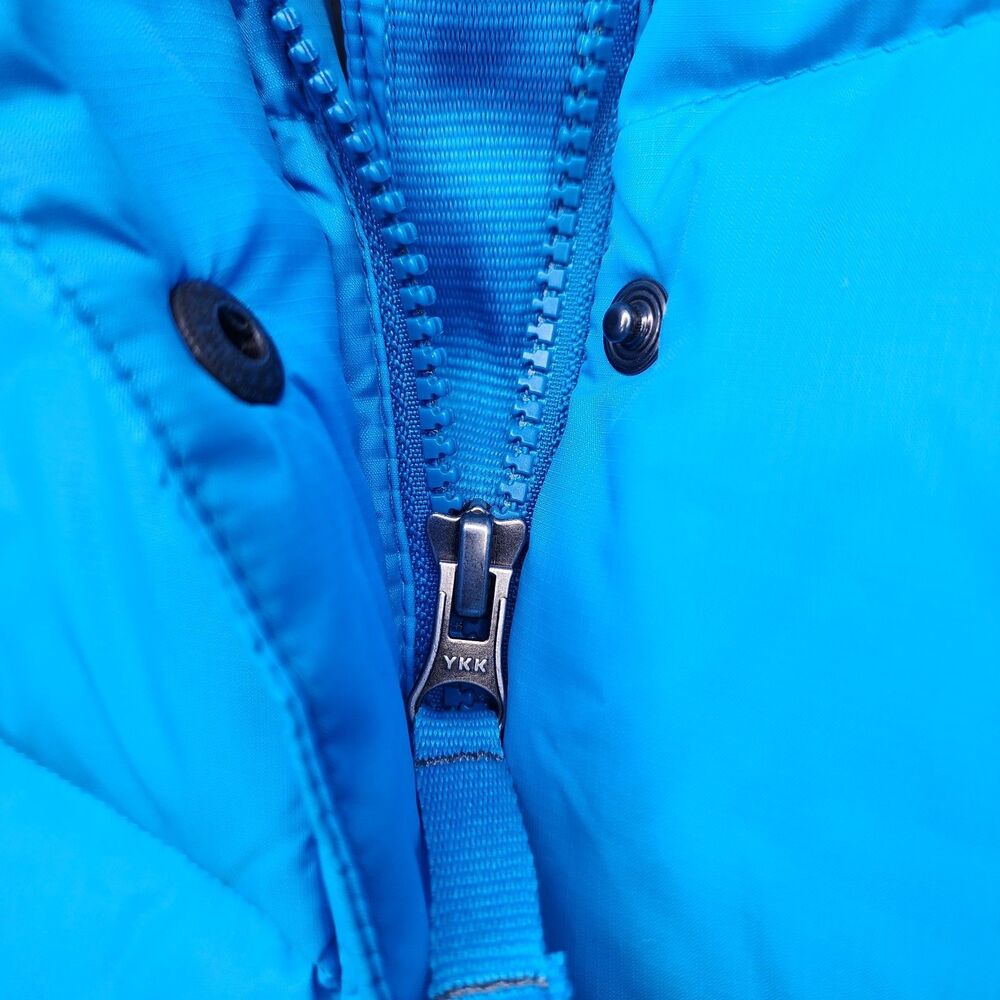 LL Bean Goose Down Puffer Vest Blue Womens Medium Athletic Gorpcore Zip Snap - Picture 4 of 16